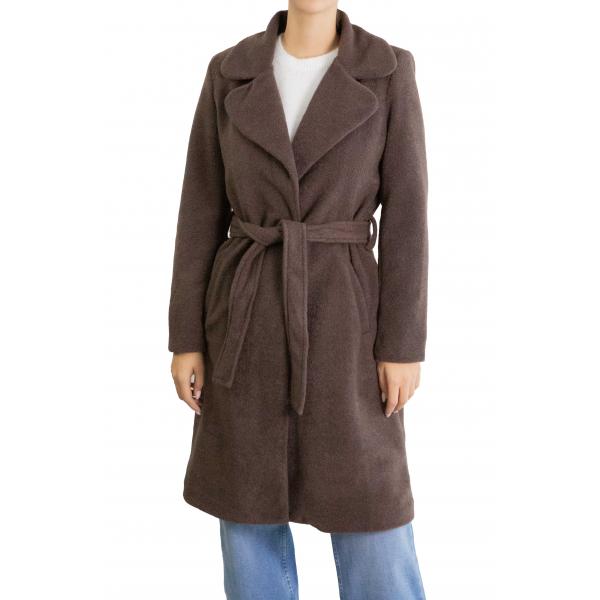 Cappotto con cinta "Lili" in lana cotta 